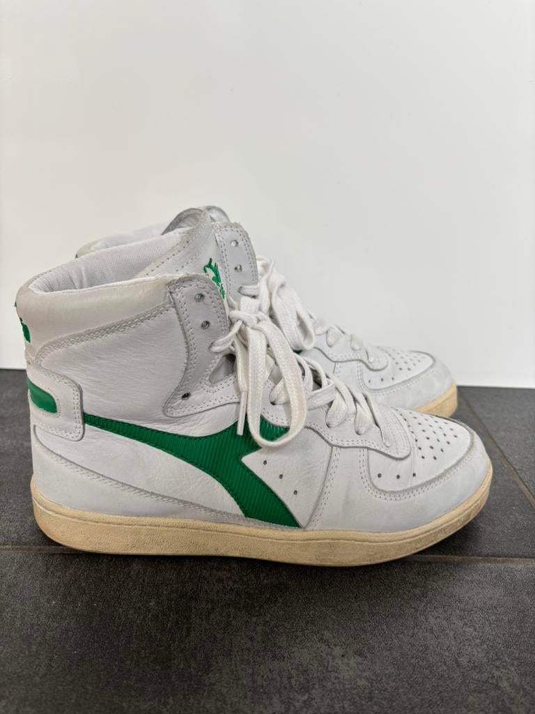 Diadora heritage mi basket used sneakers 40 wit groen, Kleding | Dames, Schoenen, Verzenden, Wit, Sneakers of Gympen, Zo goed als nieuw
