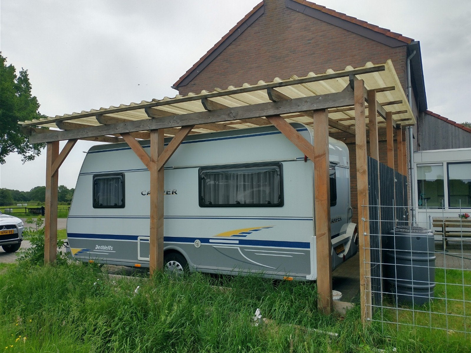 Robuuste Douglas carport, bj. 2022 met hagelbestendig dak., Ophalen, Zo goed als nieuw, Carport