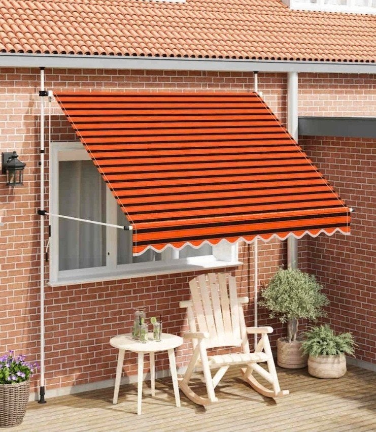 Vidaxl Klemluifel 250 cm - Oranje/Zwart gestreept, Tuin en Terras, Zonneschermen, Ophalen of Verzenden