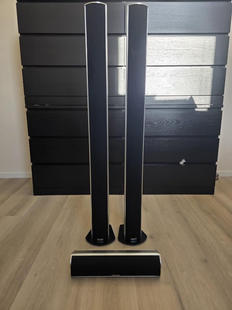 Piega S4 XL + Piega S4 center speaker, Zo goed als nieuw, 120 watt of meer, Front, Rear of Stereo speakers, Ophalen