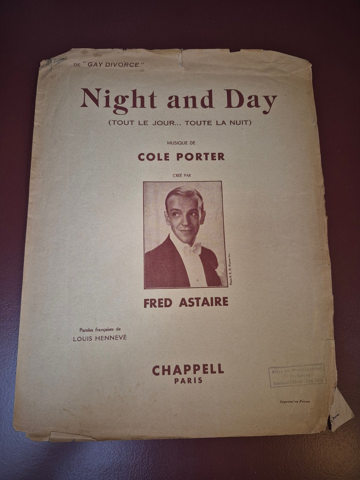 Night and Day bladmuziek - Cole Porter, Fred Astaire, Muziek en Instrumenten, Zang, Gebruikt, Filmmuziek en Soundtracks, Ophalen of Verzenden