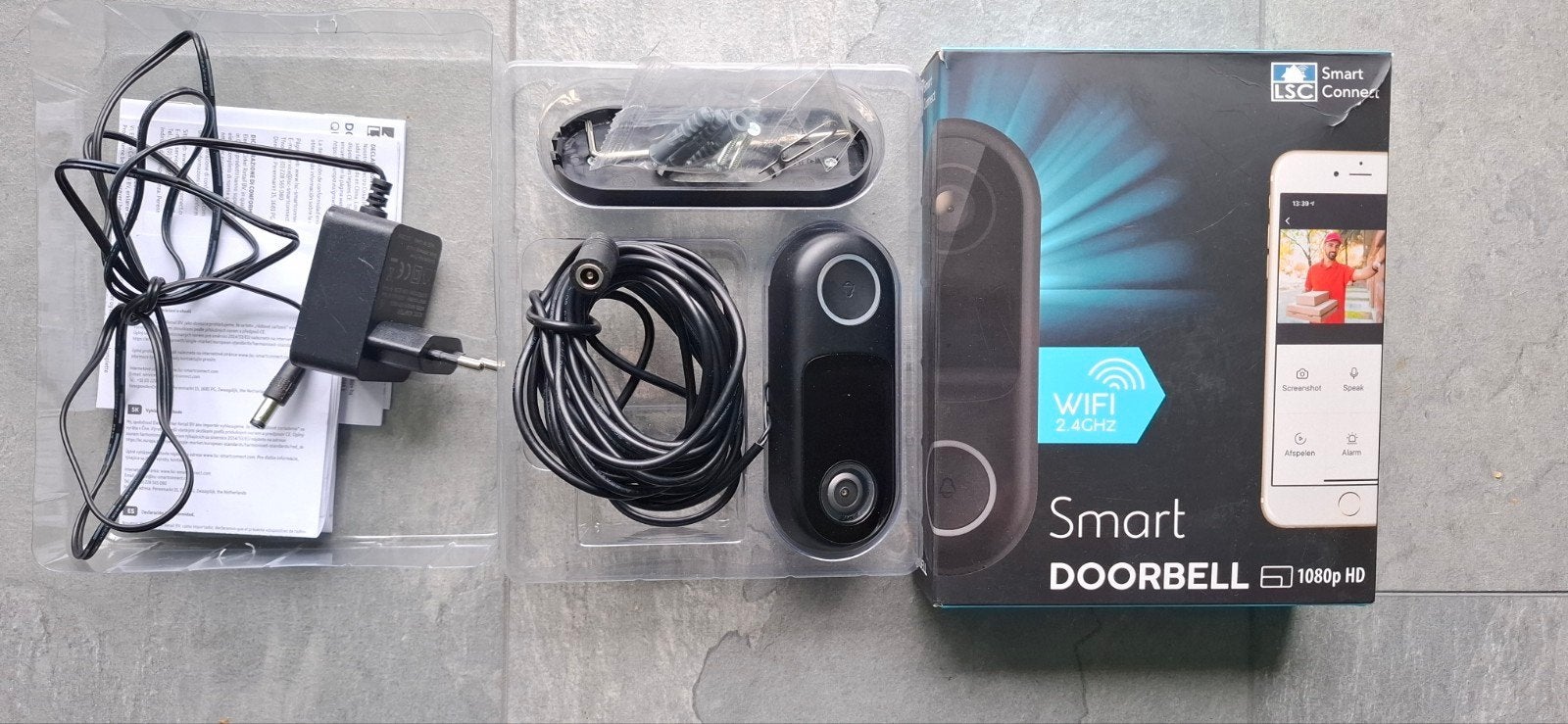 LSC Smart Deurbel camera 1080p HD WiFi 2.4GHz. Bedraad, Audio, Tv en Foto, Ophalen, Zo goed als nieuw, Buitencamera