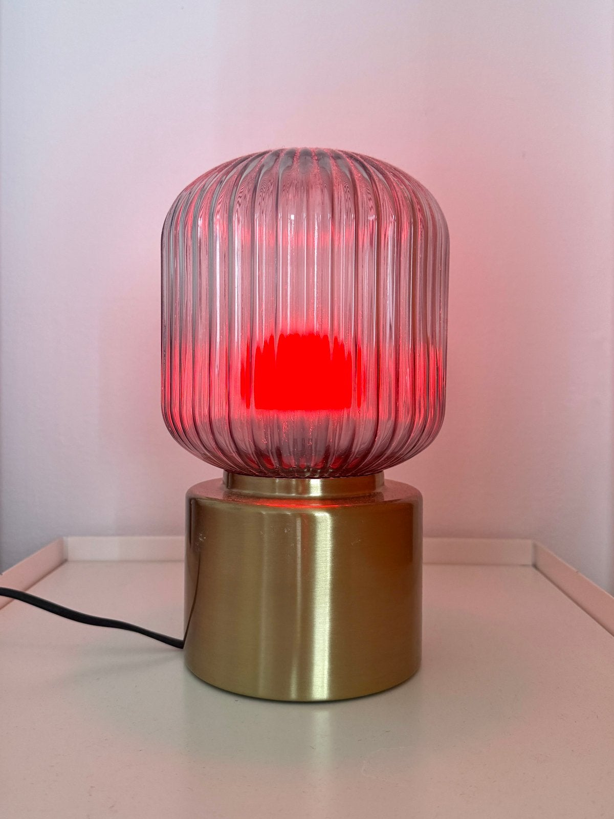 Ikea Solklint tafellamp, Ophalen, Goud, 28 cm, Met kap