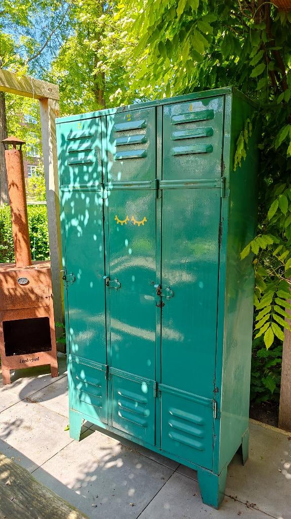 Vintage metalen lockerkast, Ophalen, Gebruikt
