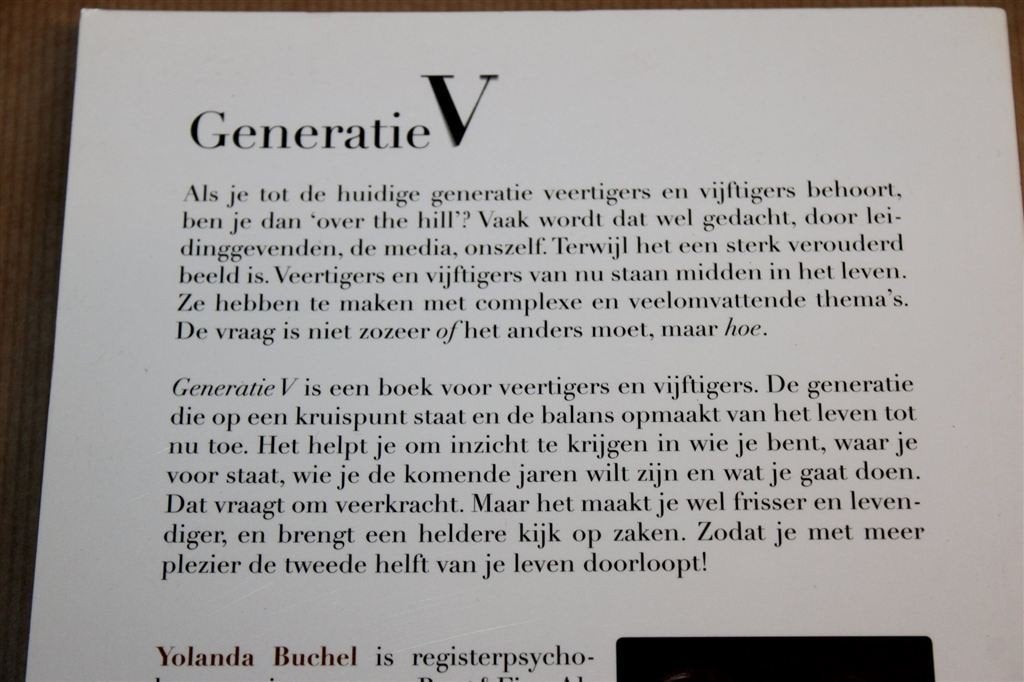 Generatie V — Veerkracht voor Veertigers en Vijftigers, Ophalen of Verzenden, Zo goed als nieuw