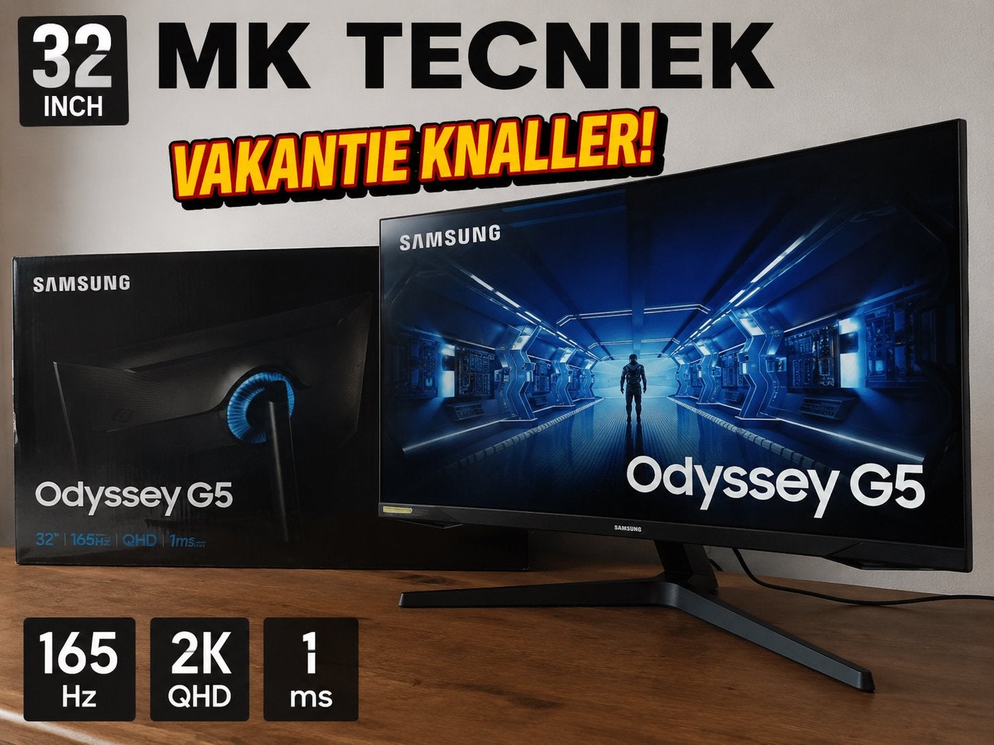 Samsung Odyssey G5 32 inch QHD 165Hz Gaming Monitor, Computers en Software, Monitoren, Gaming, Curved, VA, Ophalen of Verzenden