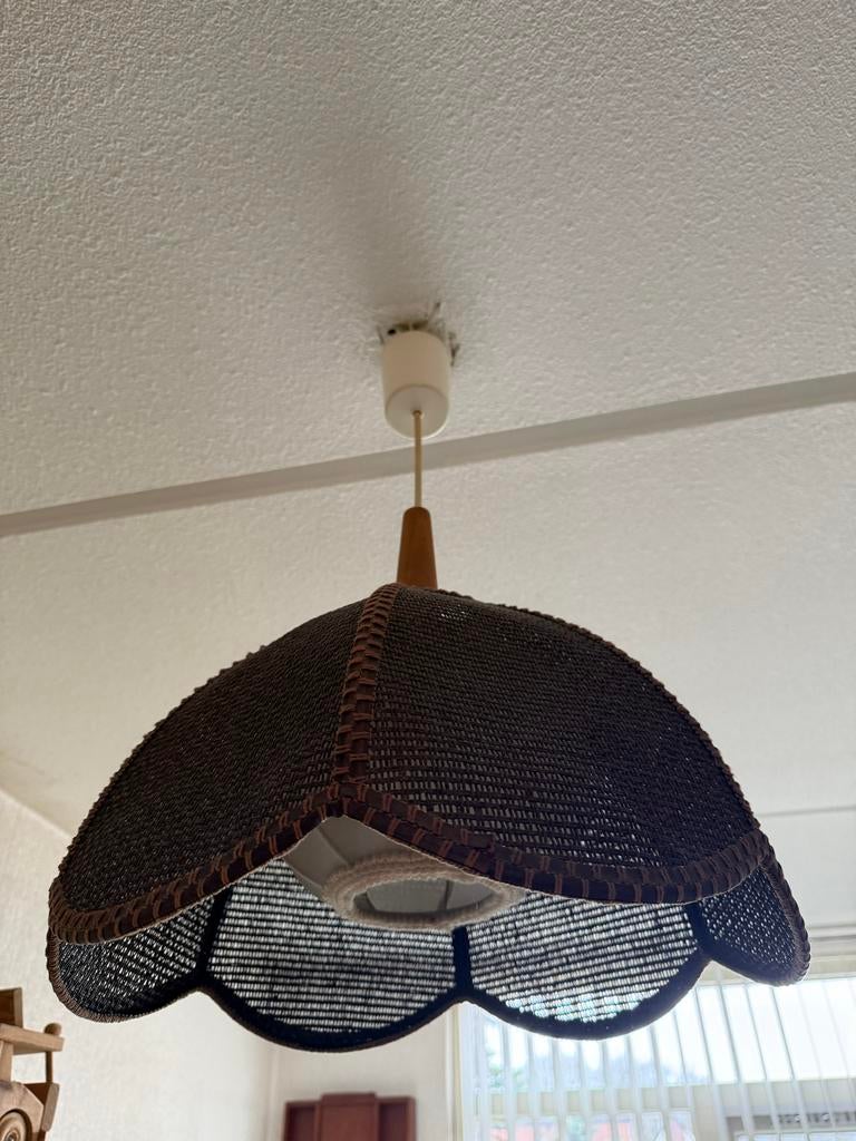 Vintage rotan hanglamp - Jaren '70 stijl, Overige materialen, Gebruikt, Minder dan 100 cm, 50 tot 75 cm