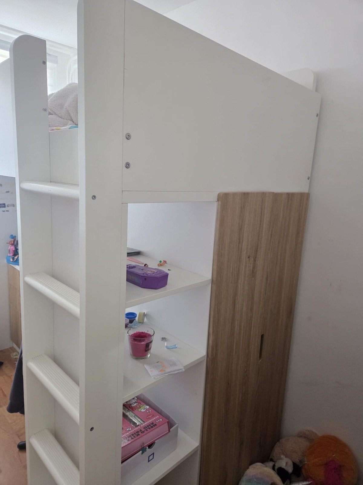 Hoogslaper met kast, lades en bureau, Ophalen, Gebruikt, Eenpersoons, 200 cm