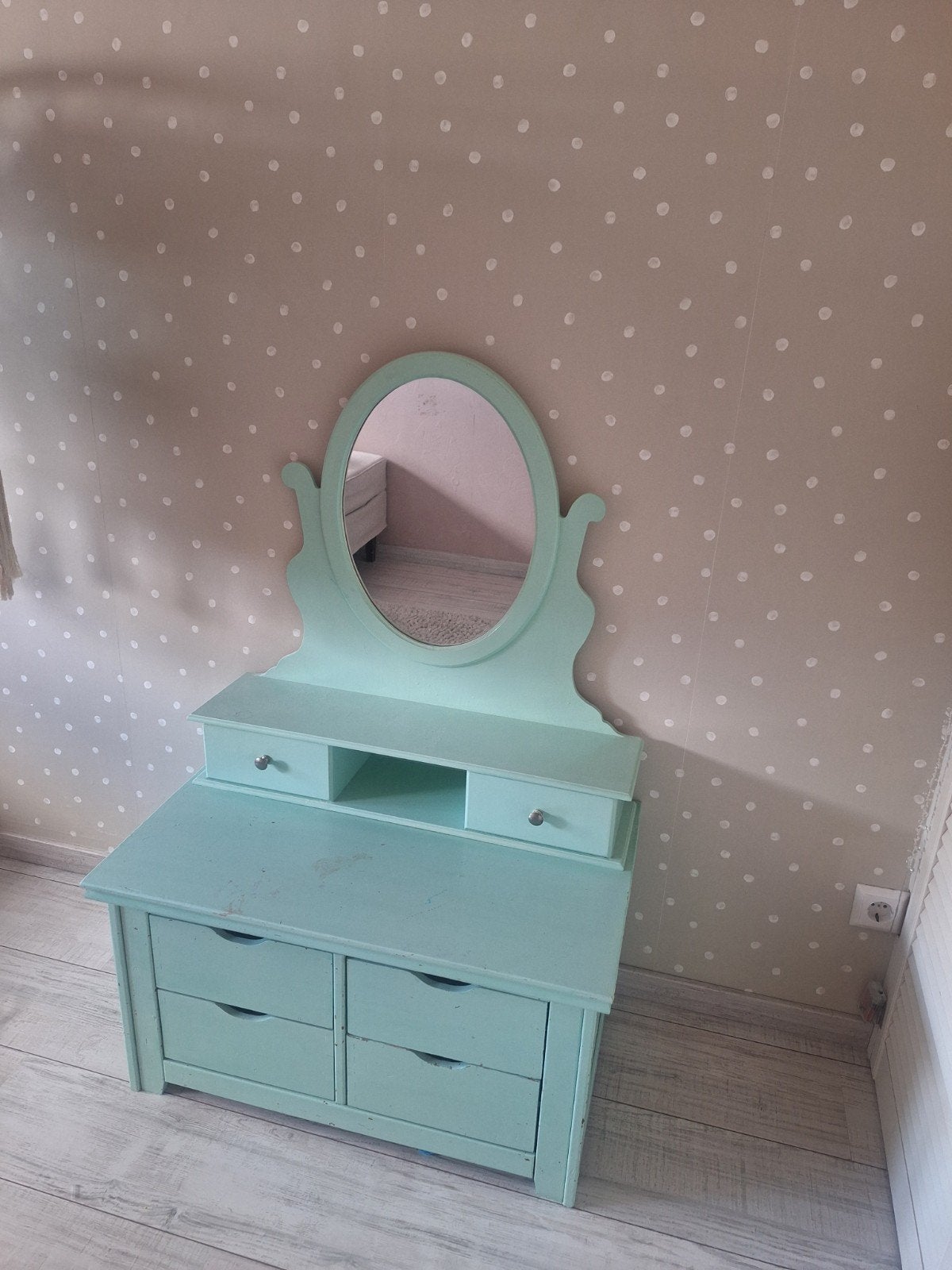 Kaptafel lentegroen voor in de kinderkamer. LBH=74x45x40, Ophalen, 50 tot 100 cm, Minder dan 100 cm
