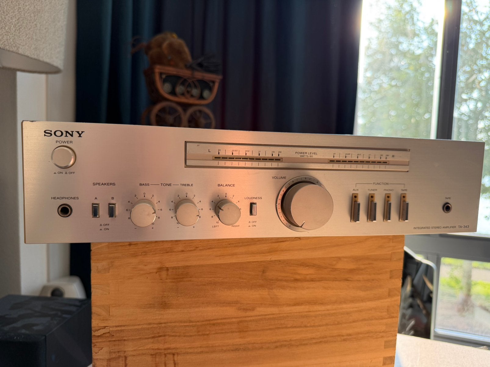 Sony TA-343 vintage stereo versterker – Made in Japan, Ophalen of Verzenden, Zo goed als nieuw, Minder dan 60 watt, Sony