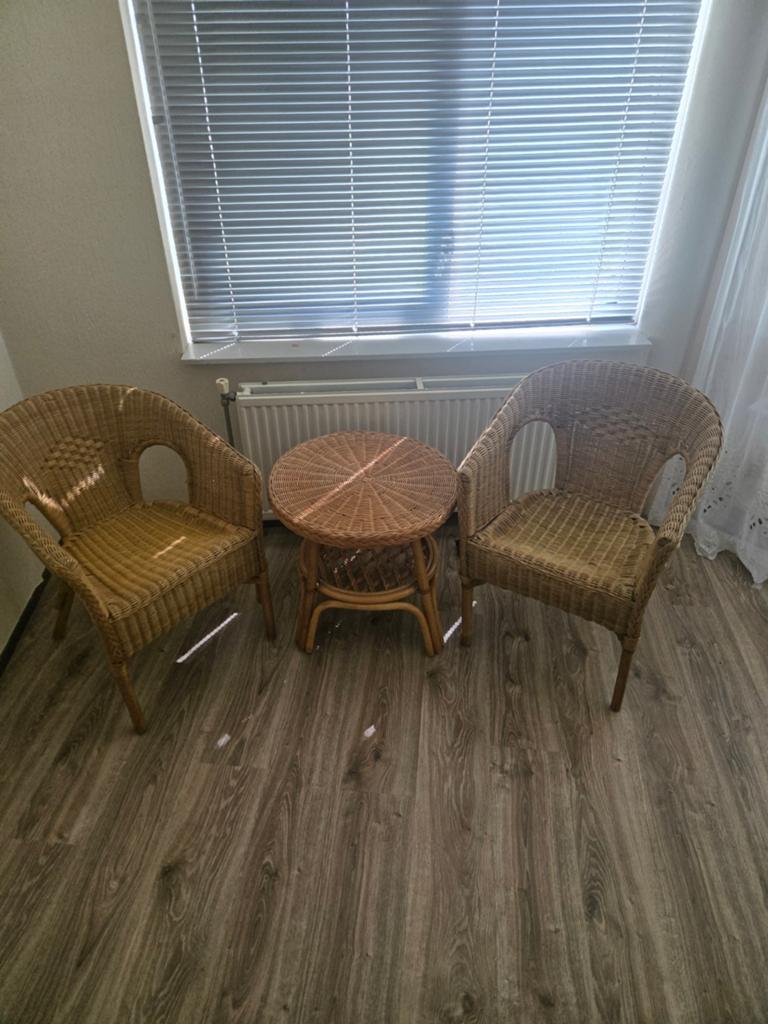 Rotan Bistroset, Gebruikt, Bijzettafel, Rotan, Loungeset