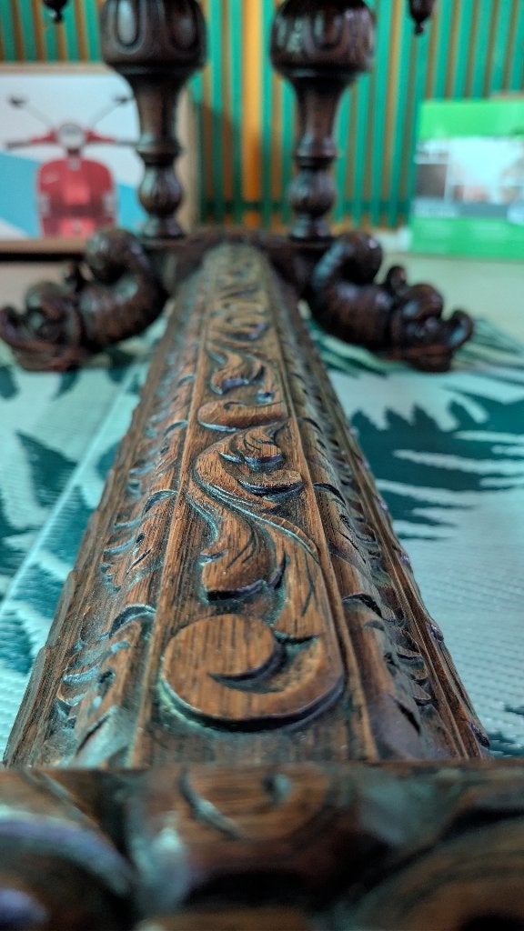 Prachtige Antieke Eikenhouten Tafel Handgesneden., Antiek en Kunst, Ophalen