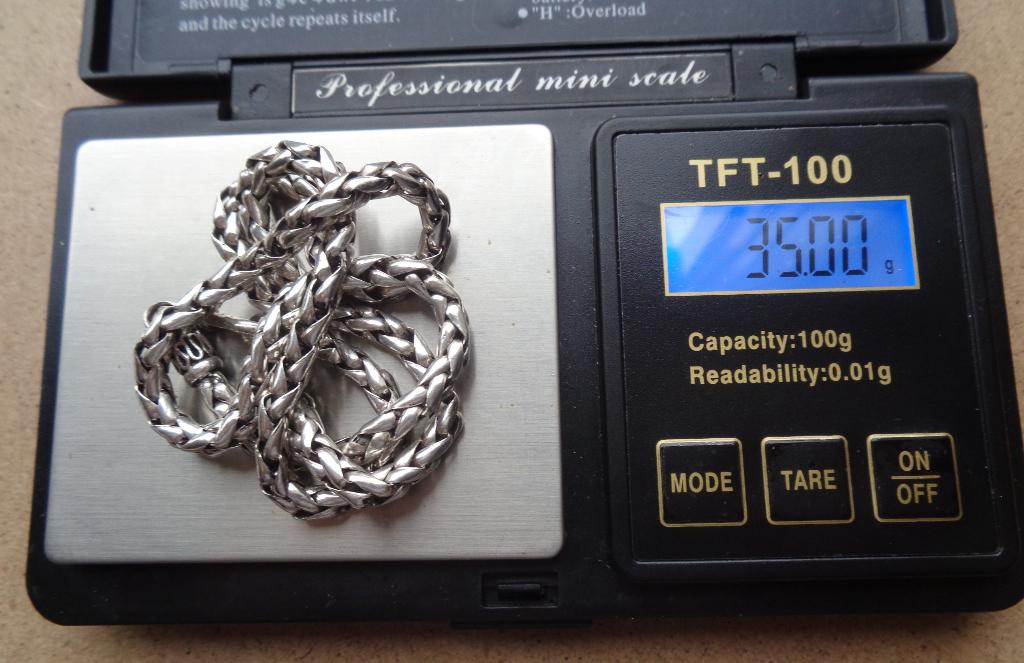 zilveren vossenstaart ketting met haak sluiting [829], Verzenden, Zo goed als nieuw, Zilver, Zilver