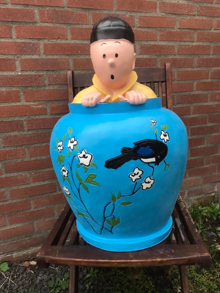 Kuifje en Bobby in de vaas beeld, Ophalen, Kuifje, Zo goed als nieuw, Beeldje of Figuurtje