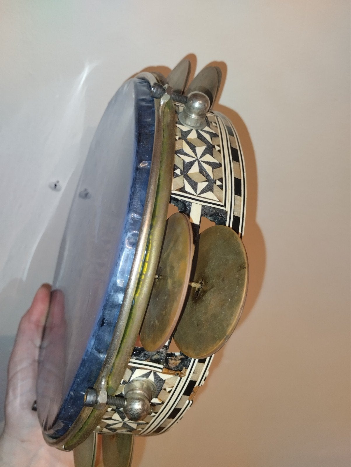 Mooie vintage Riq trommel, percussie, drums, darbuka, Ophalen, Overige materialen