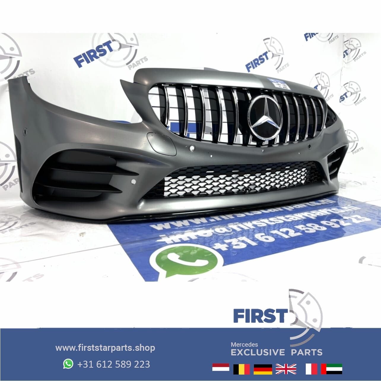 W205 FACELIFT AMG VOORBUMPER + PANAMERICANA GRIL 2019 Merced, Gebruikt, -, Voor, Ophalen of Verzenden