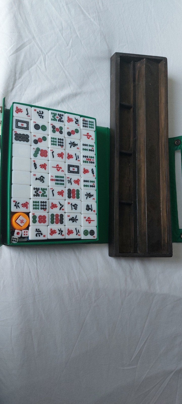 Mahjong spel met 4 harthouten plankjes, Ophalen of Verzenden, Gebruikt