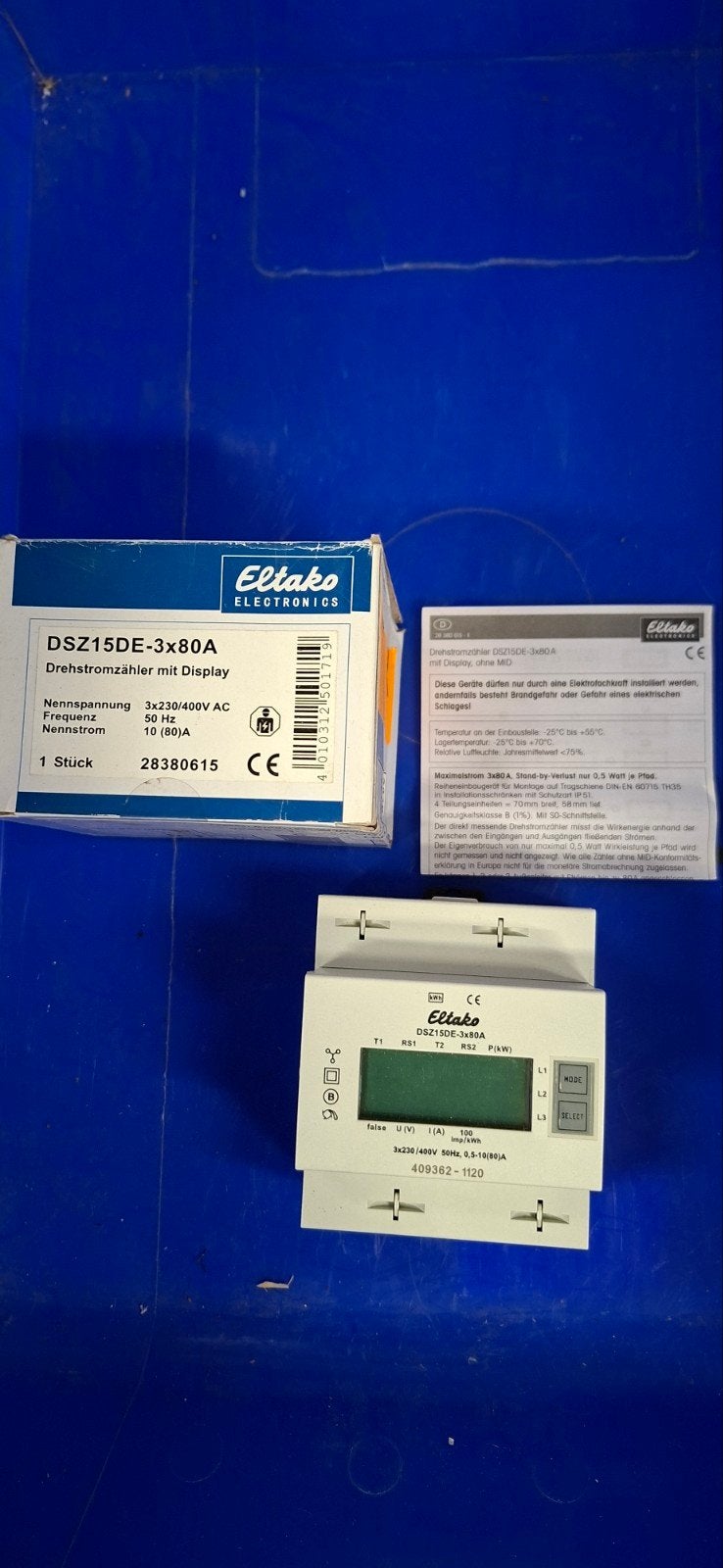 Eltako DSZ15DE-3x80A 3-Fase kWh-meter / Stroommeter (Nieuw, Overige typen, Nieuw, Ophalen of Verzenden, Hager