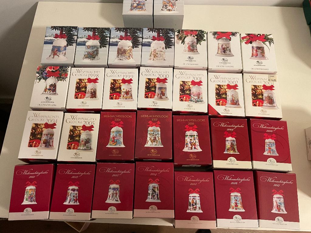 Hutschenreuther porseleinen kerstklokken 1990-2017+1985+1986, Ophalen, Zo goed als nieuw