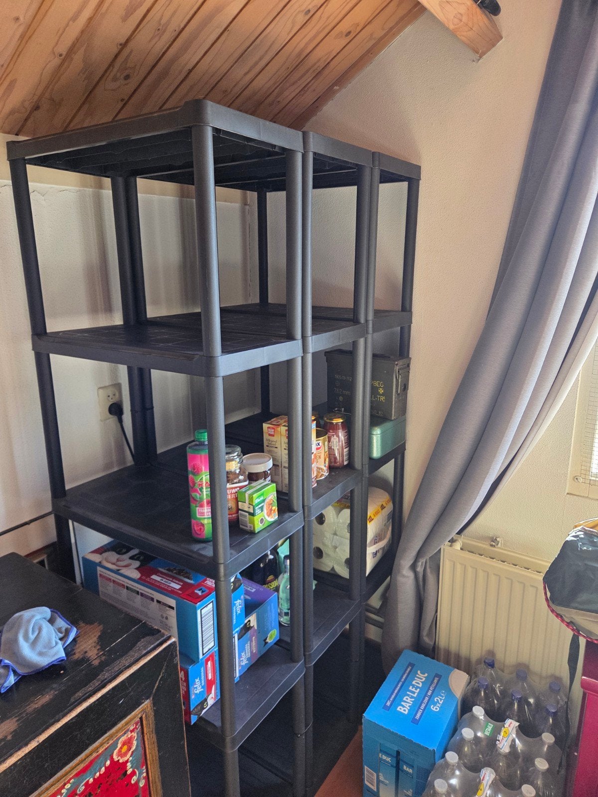 Stevige kunststof stellingkast - Zwart,, Ophalen, Gebruikt
