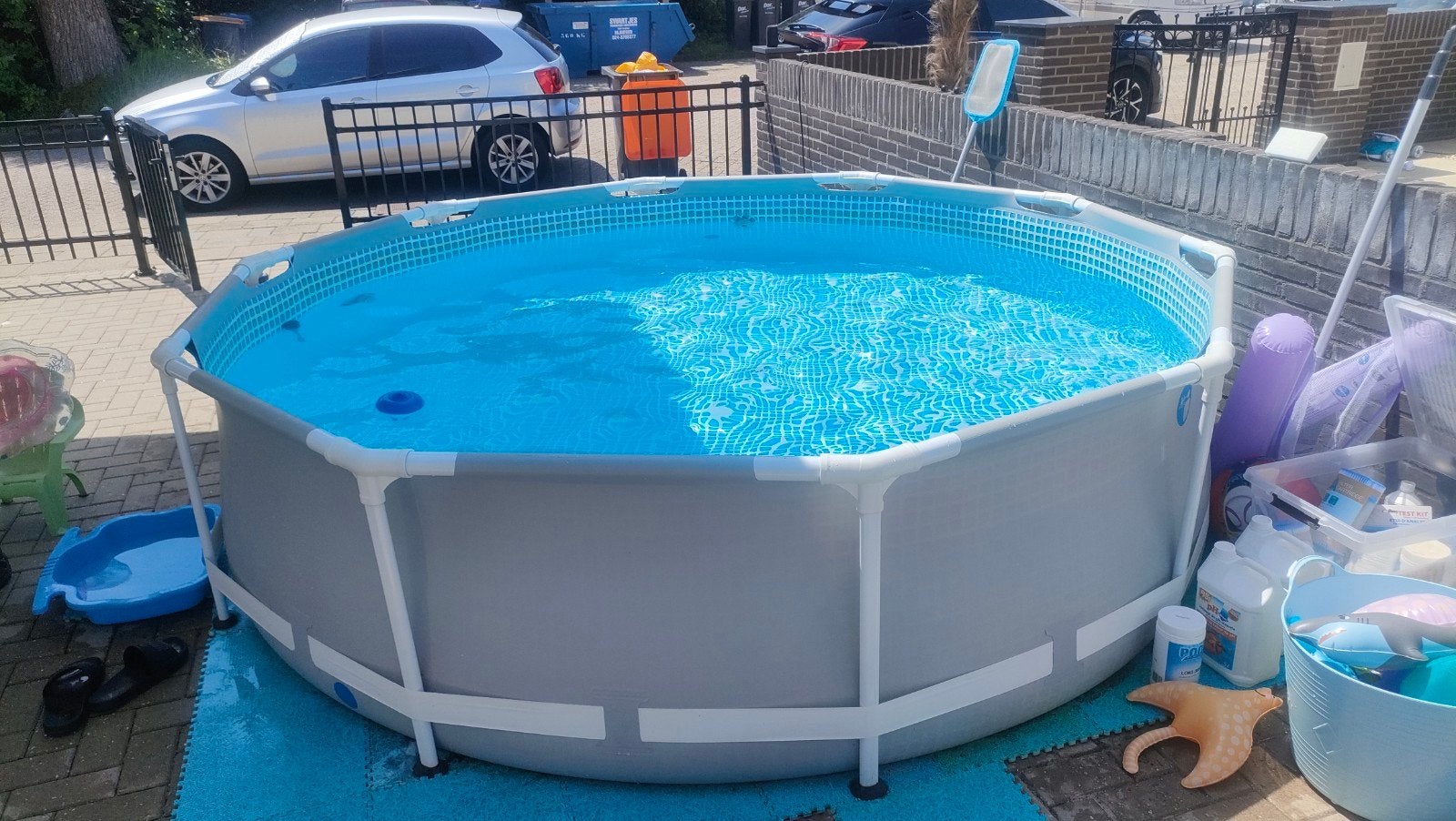 Intex zwembad 305x76 + zwaardere pomp +accessoires, Gebruikt, Rond, Ophalen of Verzenden, Opzetzwembad