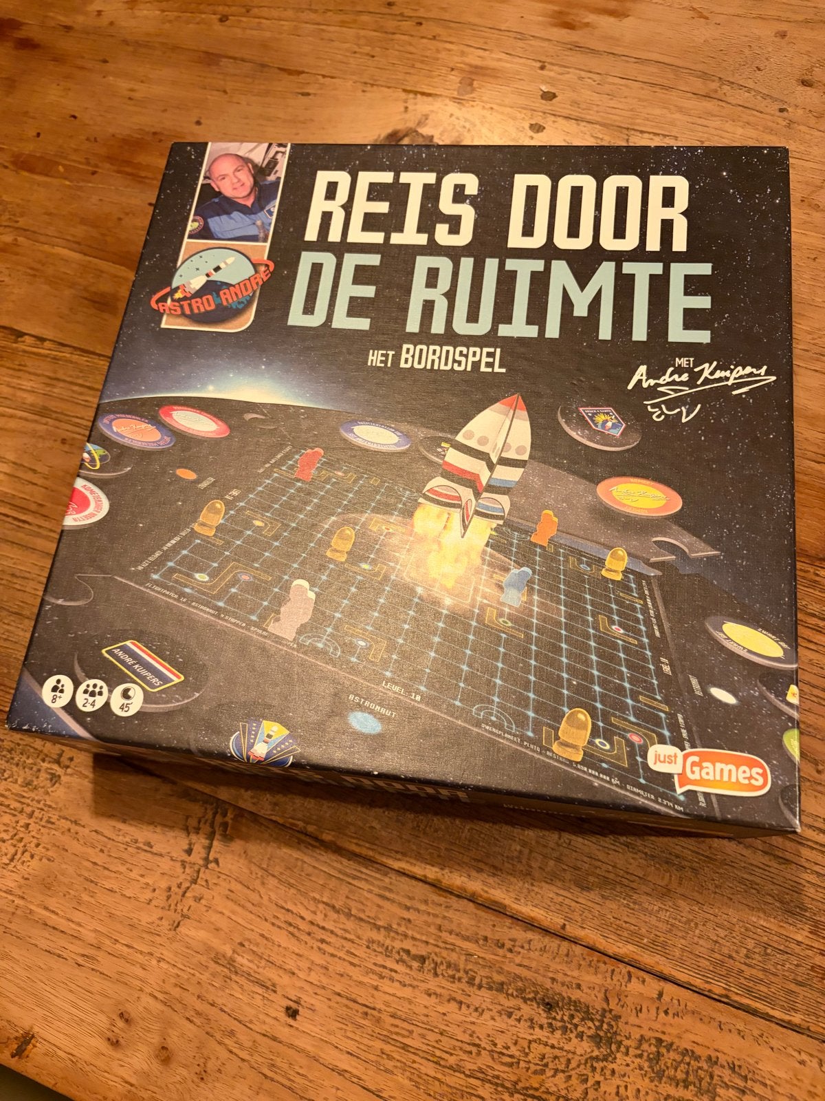 Reis door de Ruimte - Het Bordspel met André Kuipers, Hobby en Vrije tijd, Een of twee spelers, Ophalen of Verzenden, Zo goed als nieuw