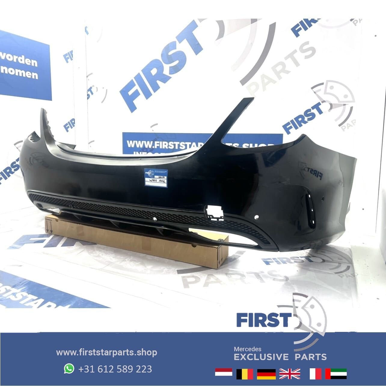 W205 BUMPER C KLASSE AMG ACHTERBUMPER COMPLEET ORIGINEEL C43, Gebruikt, -, Ophalen of Verzenden, Achter