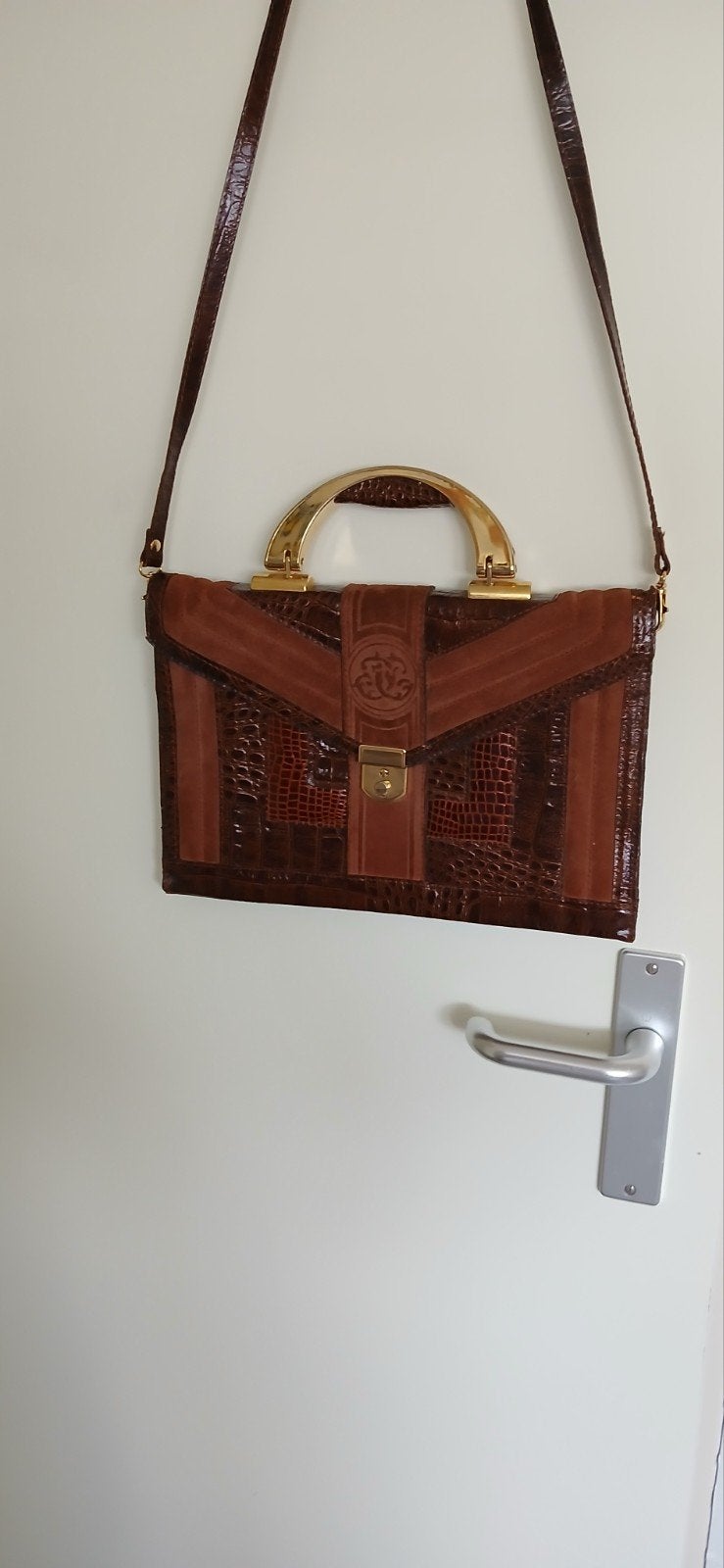 Prachtige echt leder ruime klasse  tas, Verzenden, Zo goed als nieuw, Bruin, Leer