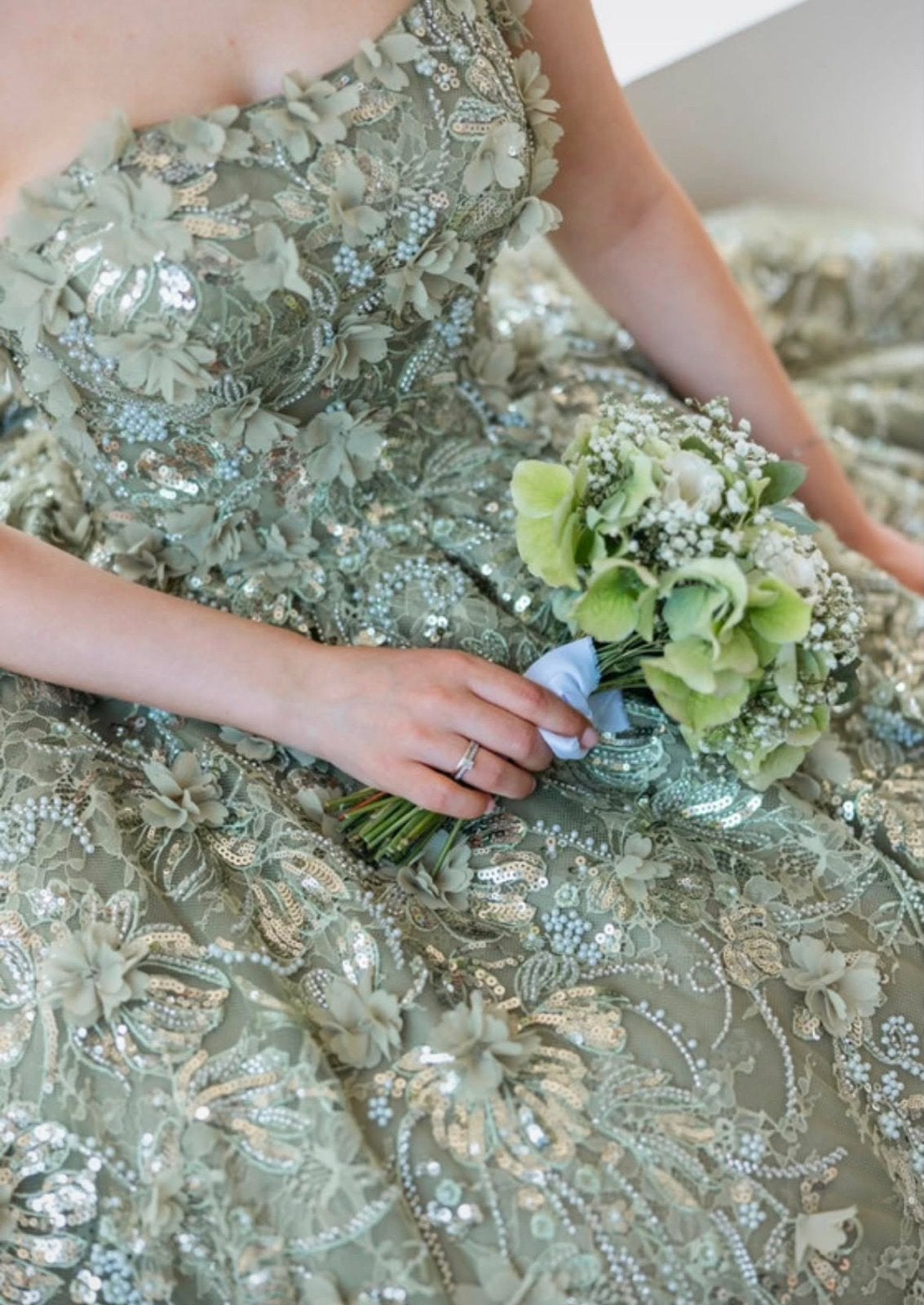 Prachtige verlovingsjurk/ henna jurk - Maat 34, Kleding | Dames, Ophalen of Verzenden, Zo goed als nieuw, Groen, Trouwjurk