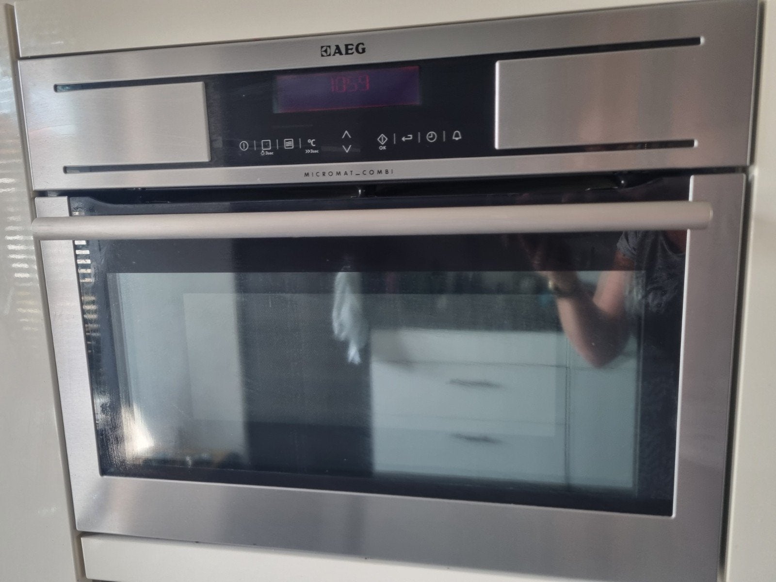 AEG inbouw combi- oven. 45 x 60, Ophalen, 45 tot 50 cm, Gebruikt, AEG