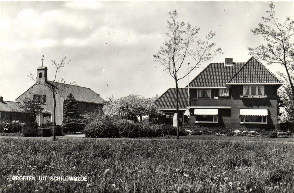 Groeten uit Schildwolde - gezicht op - ongelopen, Verzamelen, Ansichtkaarten | Nederland, Ophalen of Verzenden, 1960 tot 1980
