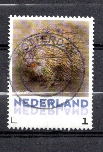 gestempelde zegel. persoonlijke: bever, Ophalen of Verzenden, Na 1940, Gestempeld