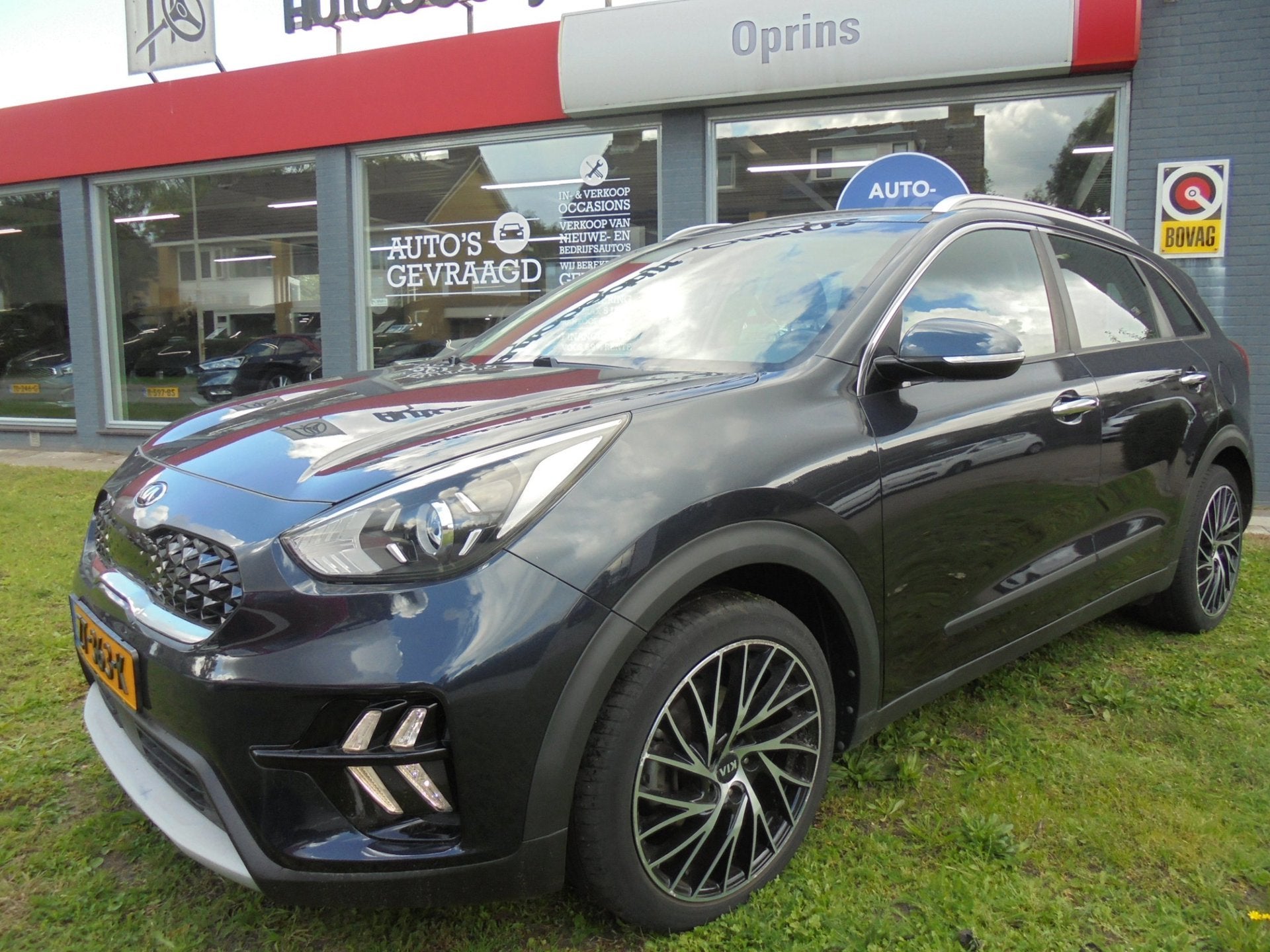 Kia Niro 1.6 GDi Hybrid DynamicLine incl Bovag Garantie,, Auto's, Gebruikt, Blauw, Leder en Stof, Adaptive Cruise Control
