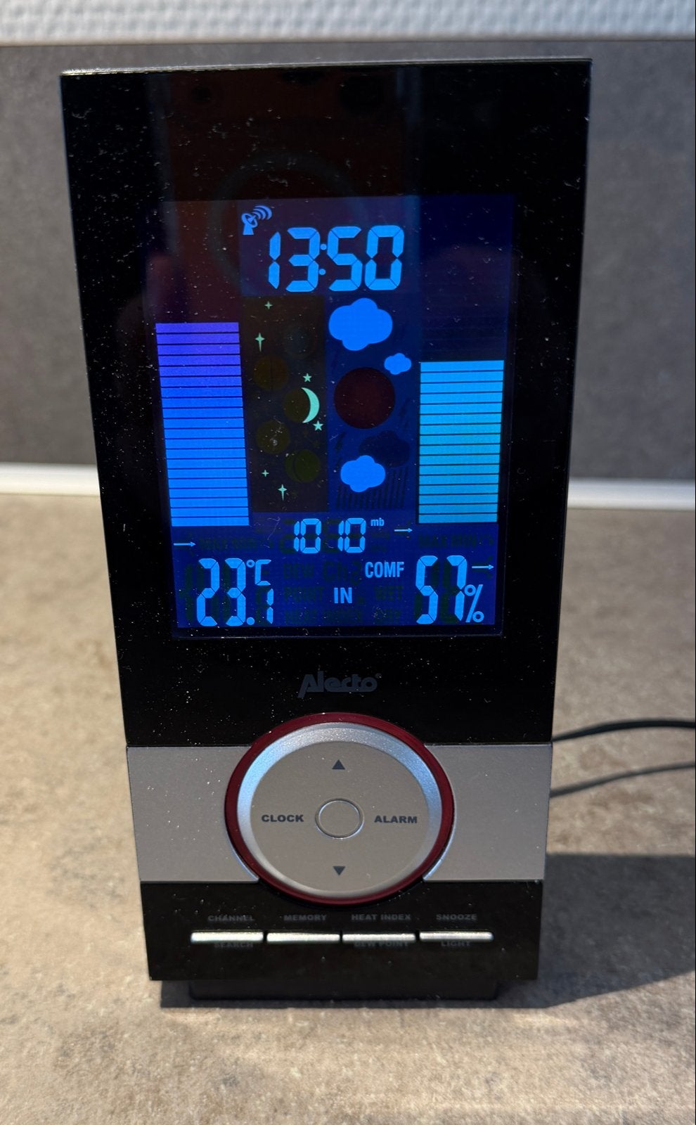Alecto Weerstation met Kleurenscherm, Ophalen of Verzenden, Zo goed als nieuw, Weerstation