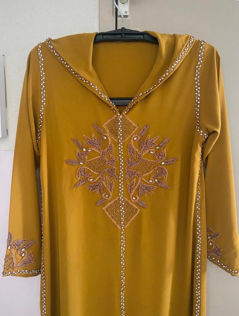 Jellaba, Kleding | Dames, Jurken, Zo goed als nieuw, Maat 38/40 (M), Oranje, Ophalen of Verzenden