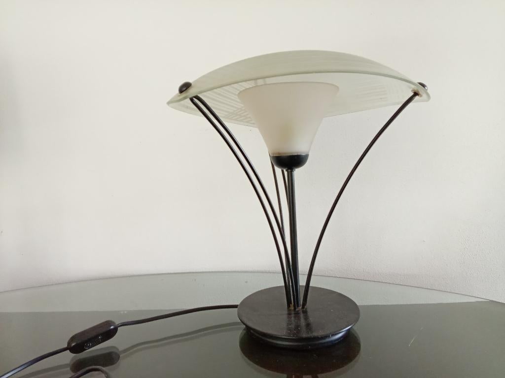 Stijlvolle tijdloze tafellamp, Huis en Inrichting, Lampen | Tafellampen, Ophalen, Zo goed als nieuw, Glas, Minder dan 50 cm
