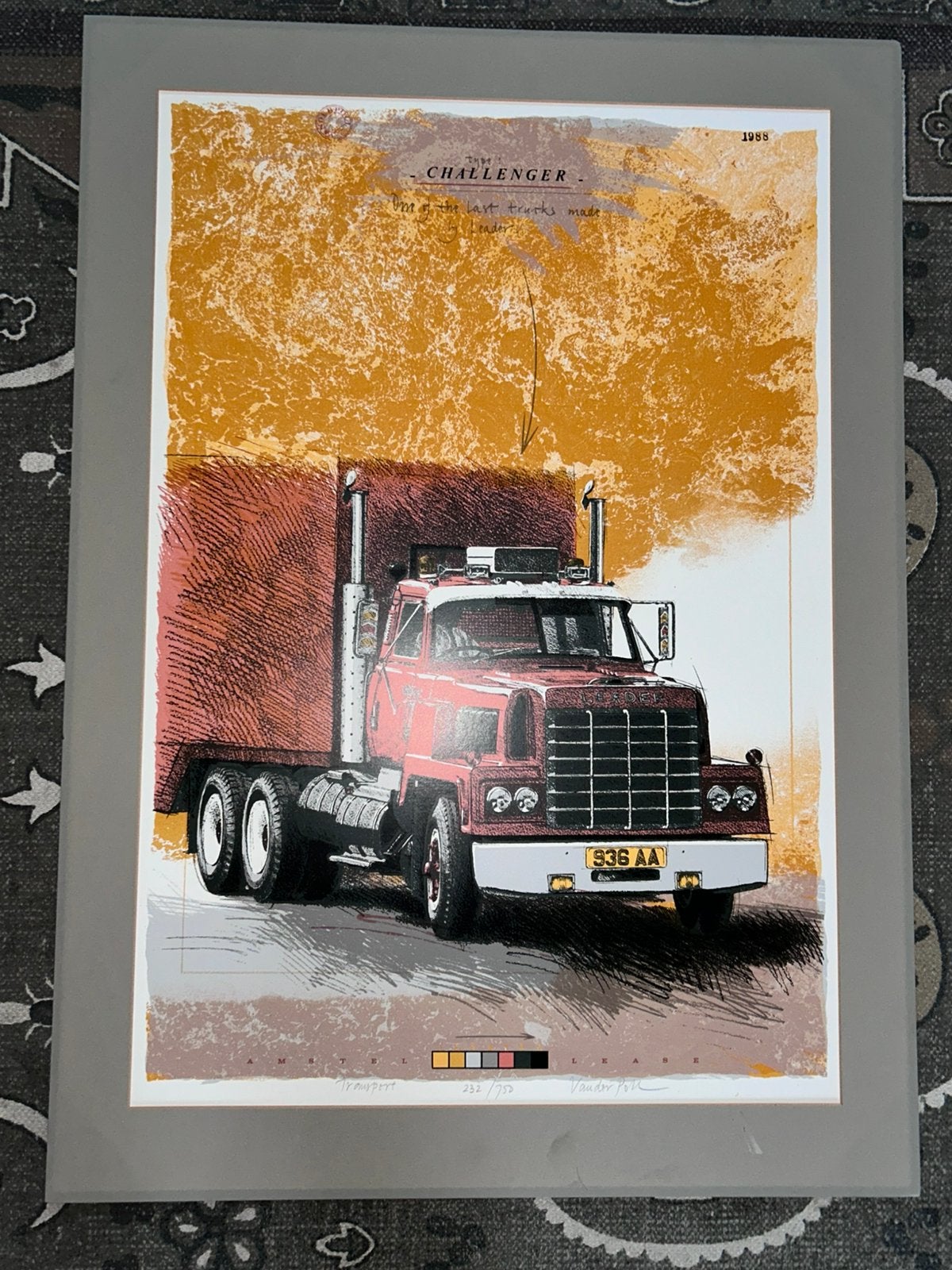 Van der Poll print op kunststof plaat genummerd Vrachtwagen, Ophalen, Gebruikt, Auto's
