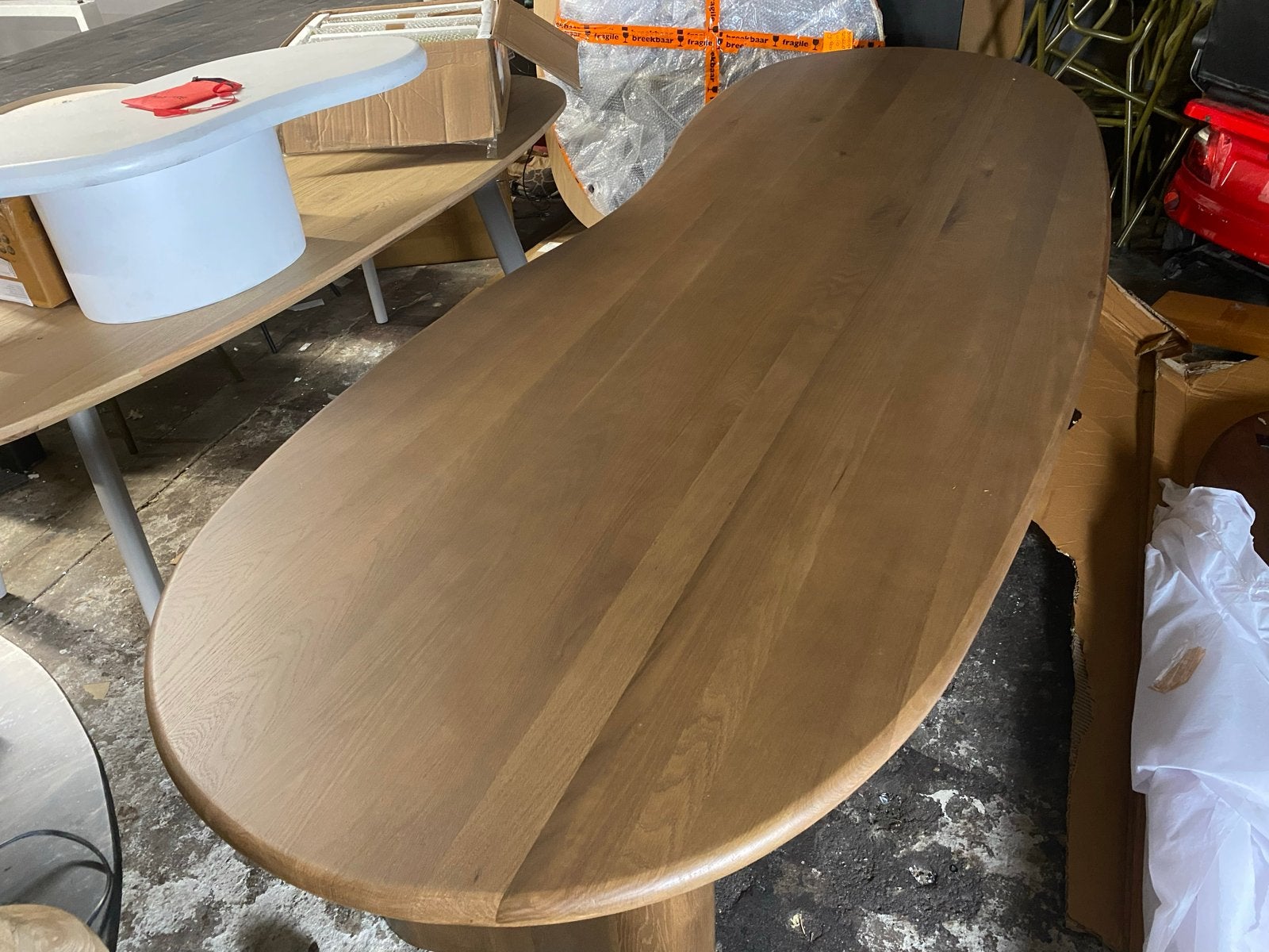 Tafel Josh organische vorm 300x110 massief eiken, Huis en Inrichting, Tafels | Eettafels, Ophalen, 100 tot 150 cm, Eikenhout, Vijf personen of meer