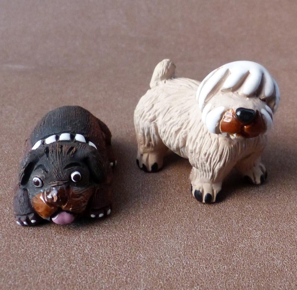 LEPS Peru vintage hondenbeeldjes beeldjes hond keramiek, Verzamelen, Beelden en Beeldjes, Gebruikt, Dier, Ophalen of Verzenden