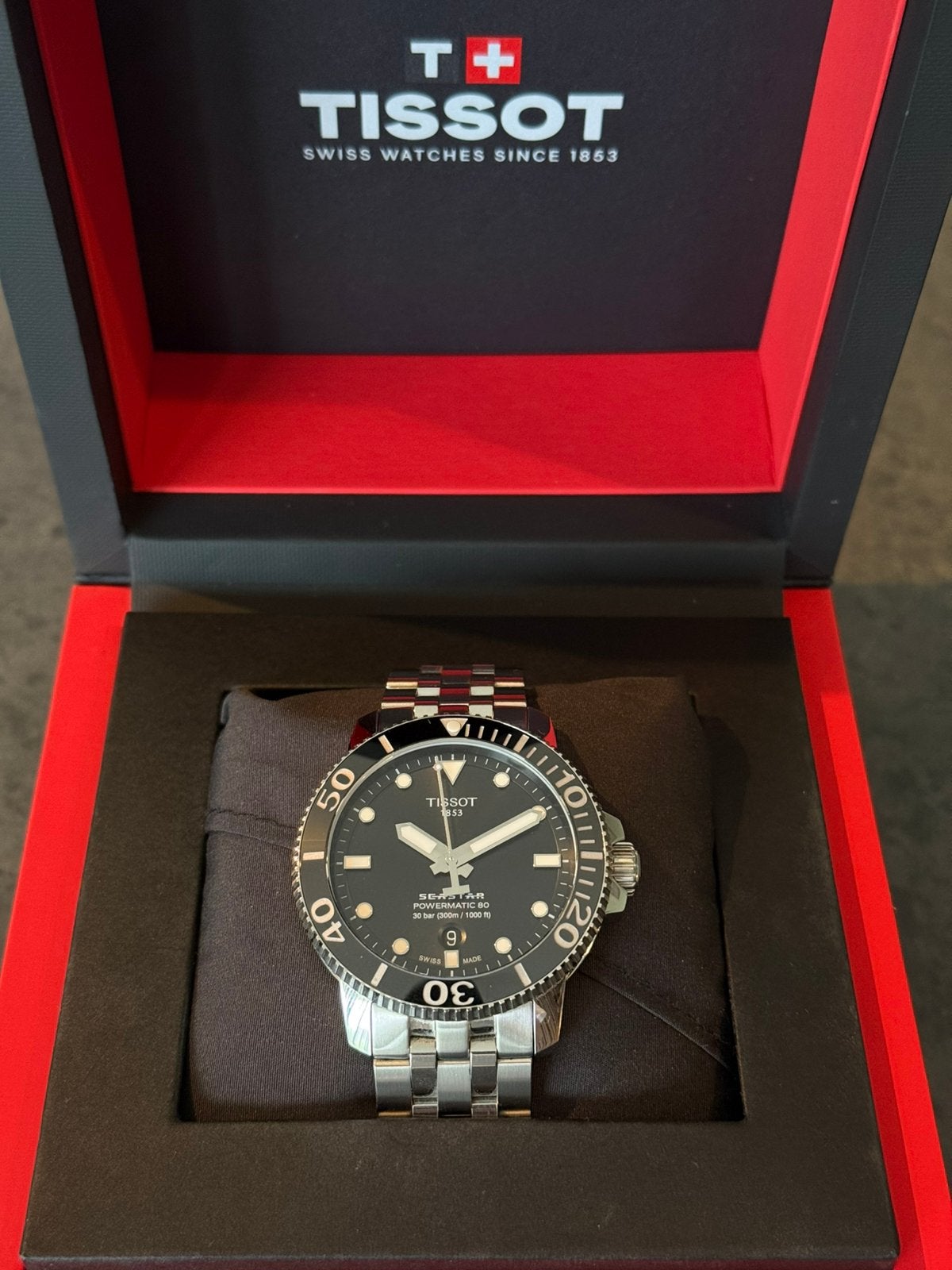 Tissot Seastar 1000 Powermatic 80 - Nieuwstaat!, Ophalen of Verzenden, Zo goed als nieuw, Staal, Overige merken