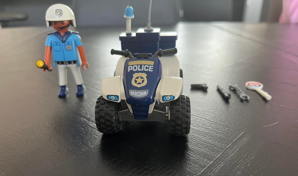 Playmobil Politie strand quad - 3655 helemaal compleet, Ophalen of Verzenden, Zo goed als nieuw