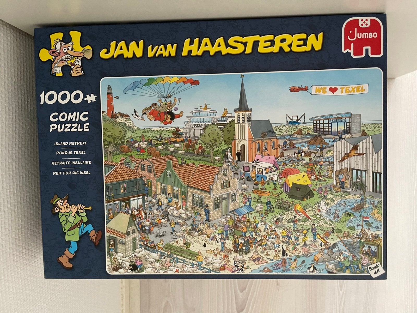 Jan van Haasteren Puzzel 1000 stukjes  Rondje Texel, Ophalen of Verzenden, 500 t/m 1500 stukjes, Zo goed als nieuw, Legpuzzel