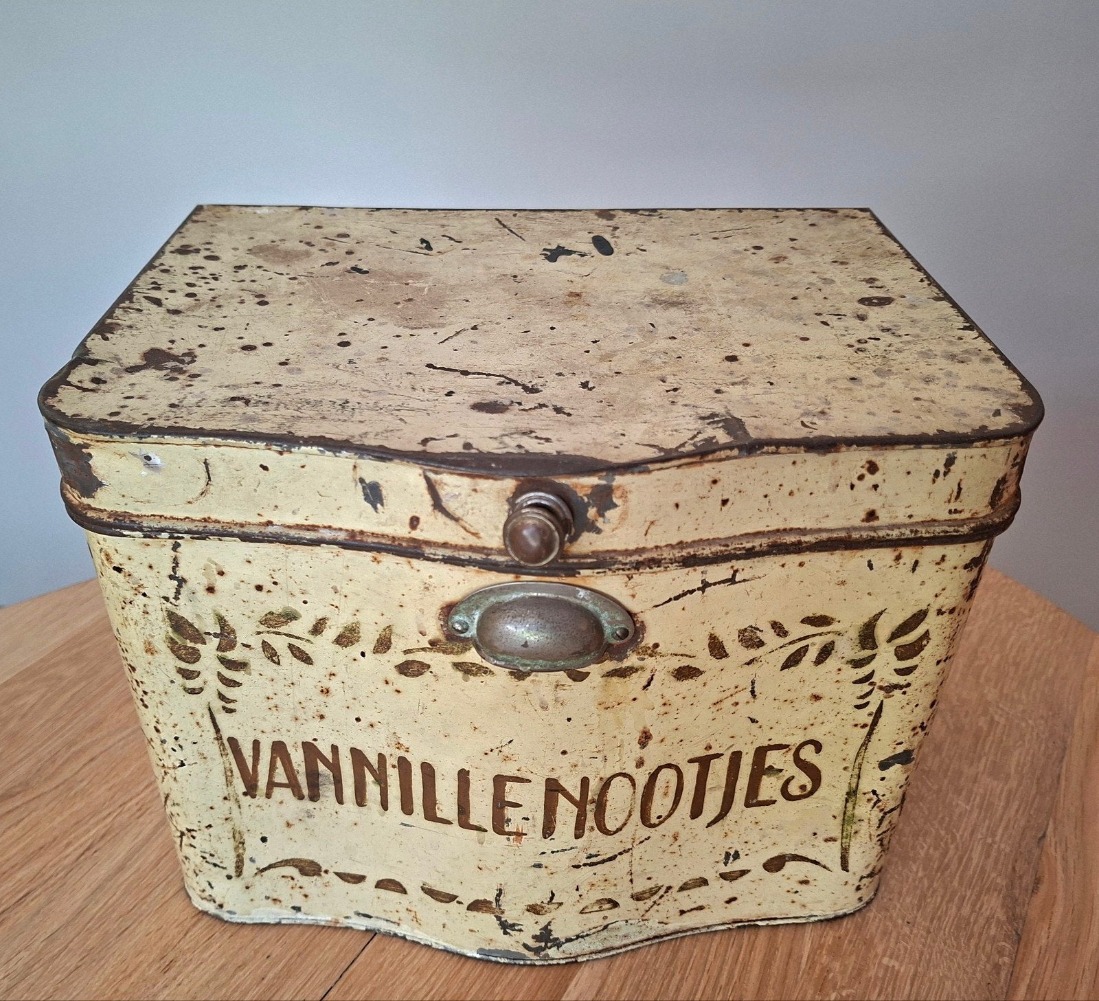 Oud bakkersblik Vannillenootjes, Verzamelen, Blikken, Ophalen of Verzenden, Overige