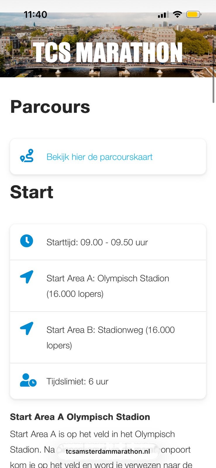 TCS Marathon Amsterdam 2026 start area A + shirt, Tickets en Kaartjes, Eén persoon, 1 overnachting