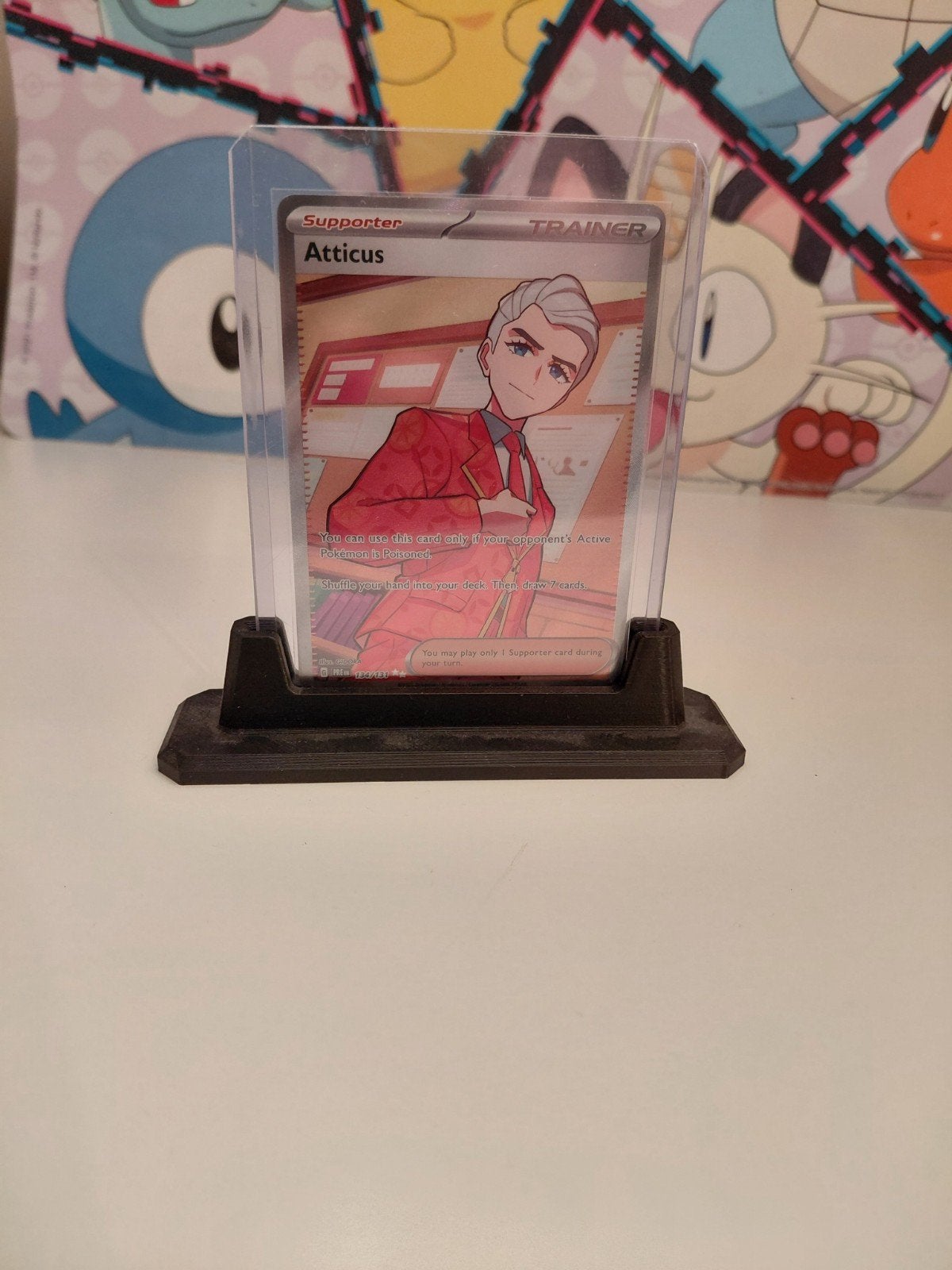 Pokémon atticus full art trainer, Ophalen of Verzenden, Zo goed als nieuw, Losse kaart, Foil