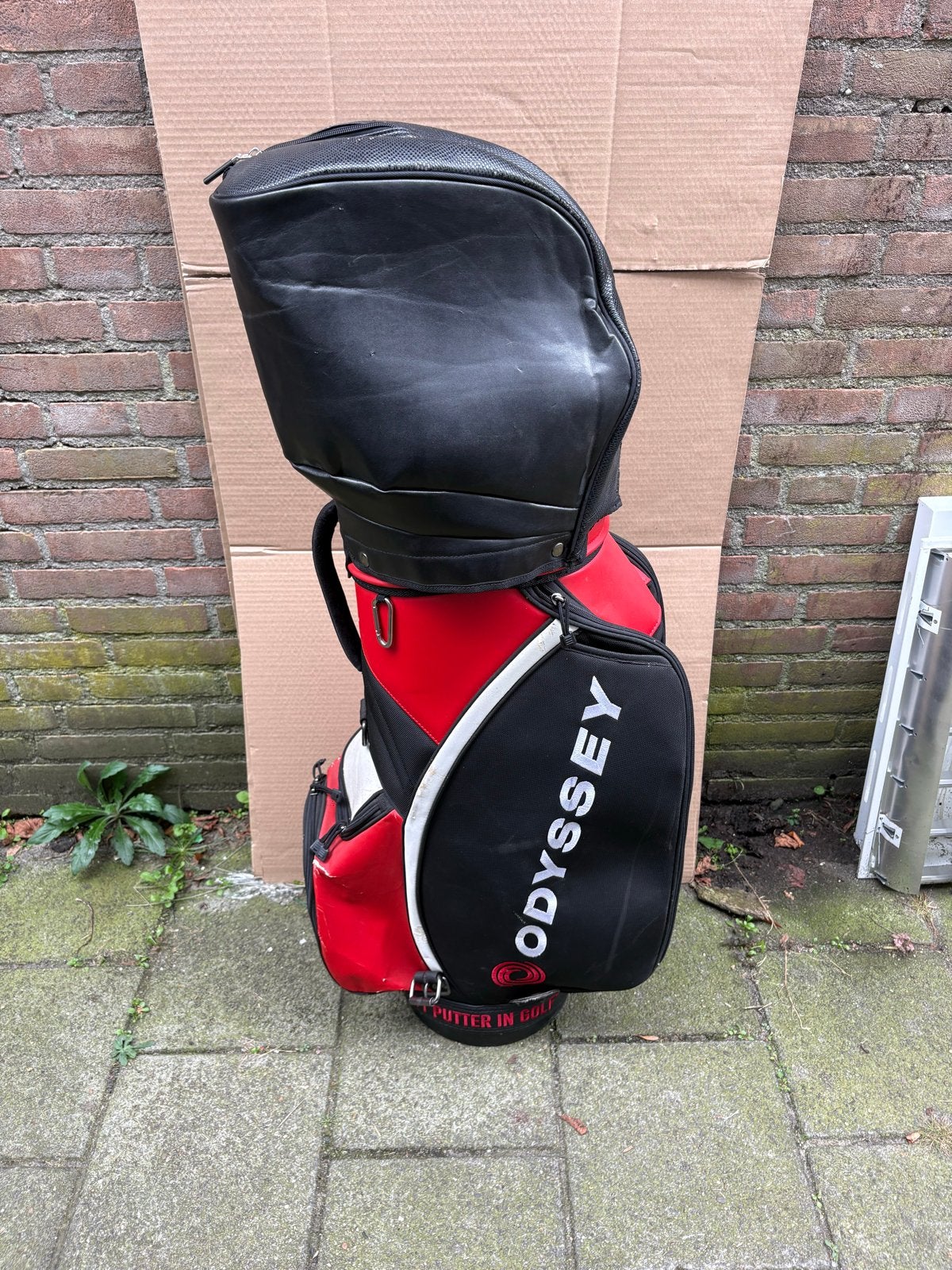Odyssey Golftas - Rood/Zwart - Gebruikt, Ophalen of Verzenden, Gebruikt, Tas, Overige merken