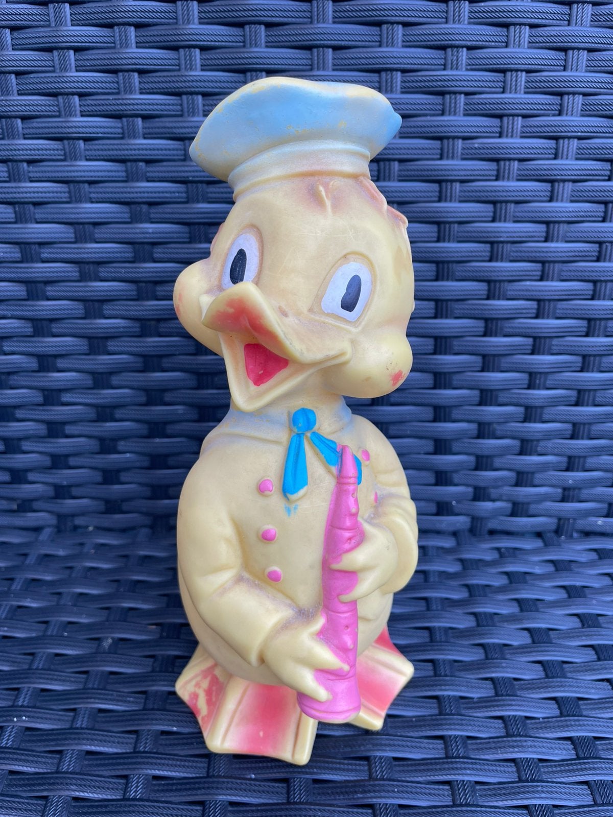Vintage plastic piep beest eend gesigneerd, Antiek en Kunst, Ophalen of Verzenden