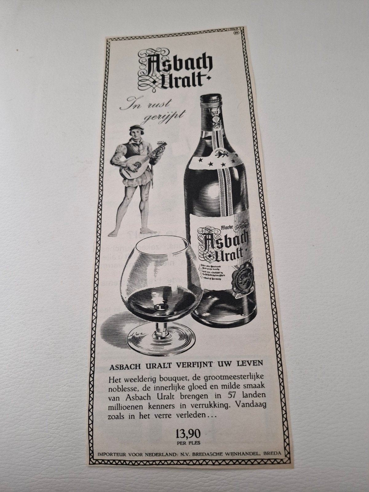 13 Asbach Uralt advertenties - 32 x 12 cm - prijs per stuk, Verzamelen, Ophalen of Verzenden
