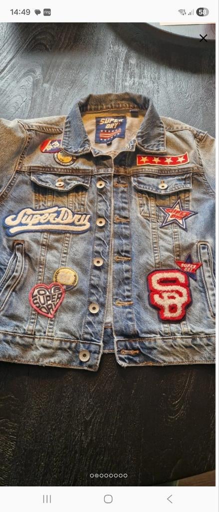 Superdry Patchwork Denim Jack - Maat S, Ophalen of Verzenden