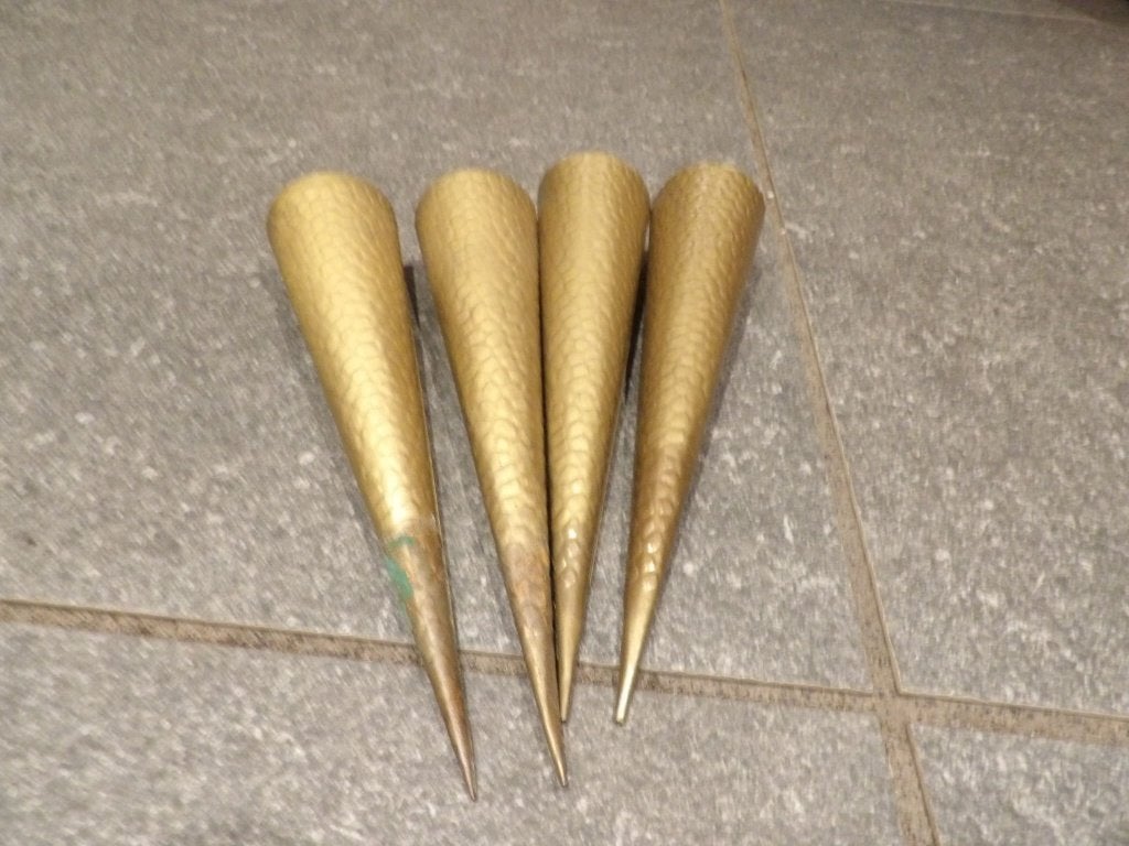 4 gouden stekers voor waxine lichtje voor kerst 20 cm, Ophalen of Verzenden, Gebruikt, Knutselwerk